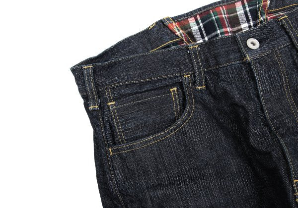 JUNYA WATANABE MAN Check Flannel Lined Denim Jeans Size L