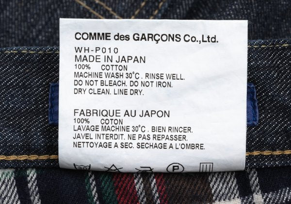 JUNYA WATANABE MAN Check Flannel Lined Denim Jeans Size L