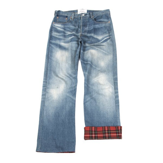 JUNYA WATANABE x Levi's Tartan Hem Patch Jeans Indigo Size L