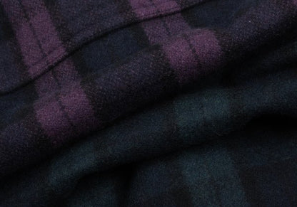 GANRYU Down Quilted Check Duffle Coat Purple Size M