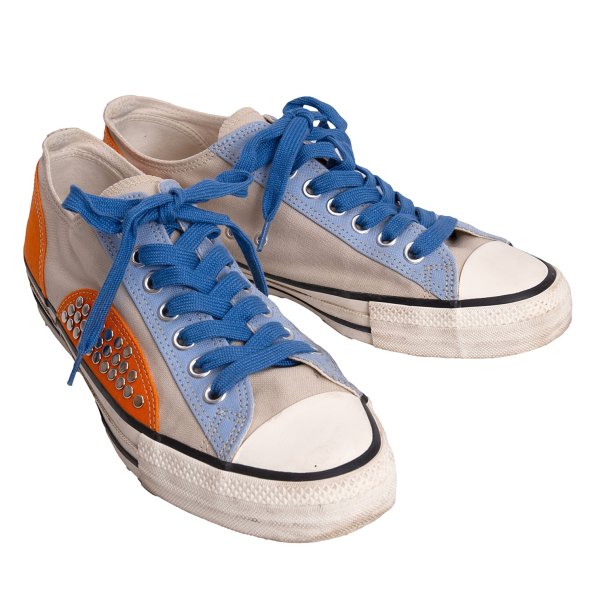 CDG HOMME PLUS Beige Stud Canvas Sneakers Size 26cm