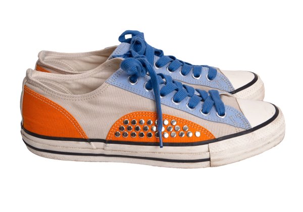 CDG HOMME PLUS Beige Stud Canvas Sneakers Size 26cm