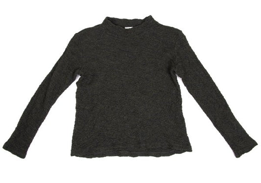 Plantation Wool Wrinkle Ribbed Long Shirt Charcoal Size M
