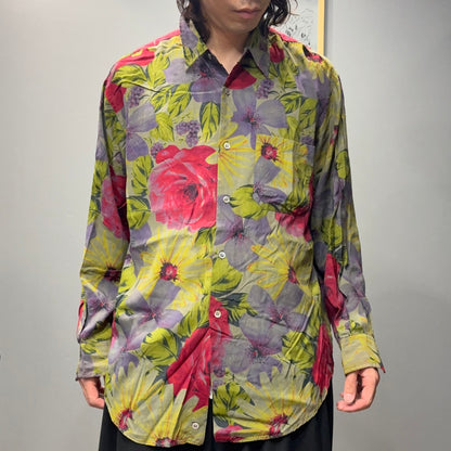 Paul Smith 80s Floral Graphic Long Sleeve Shirt Multi Size L