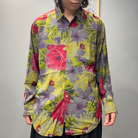 Paul Smith 80s Floral Graphic Long Sleeve Shirt Multi Size L