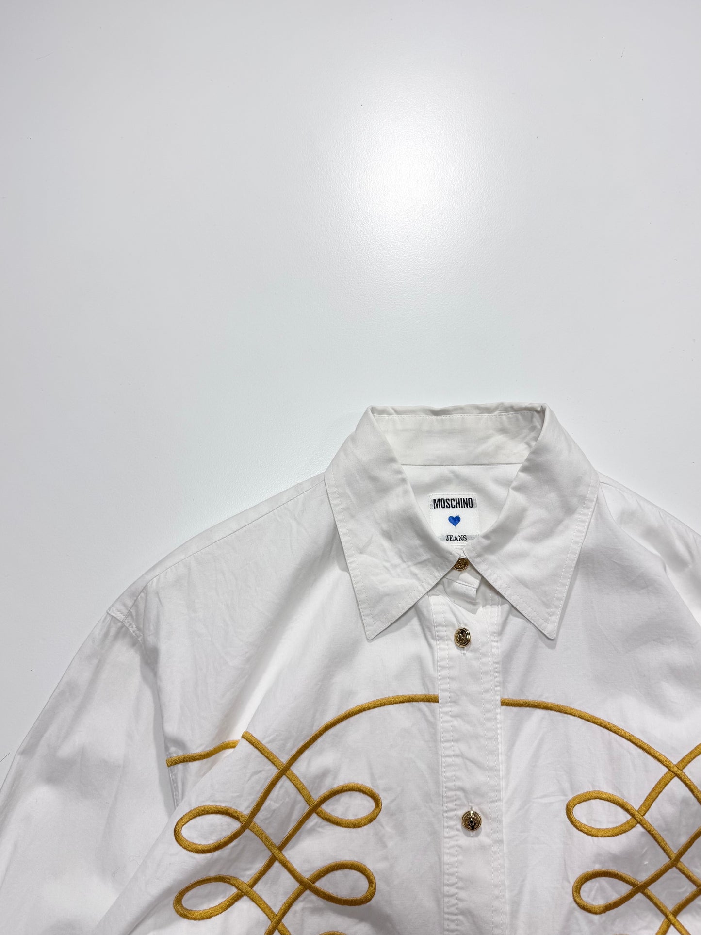 Moschino White Long Sleeve Shirt Size L