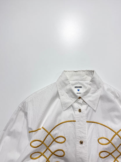 Moschino White Long Sleeve Shirt Size L