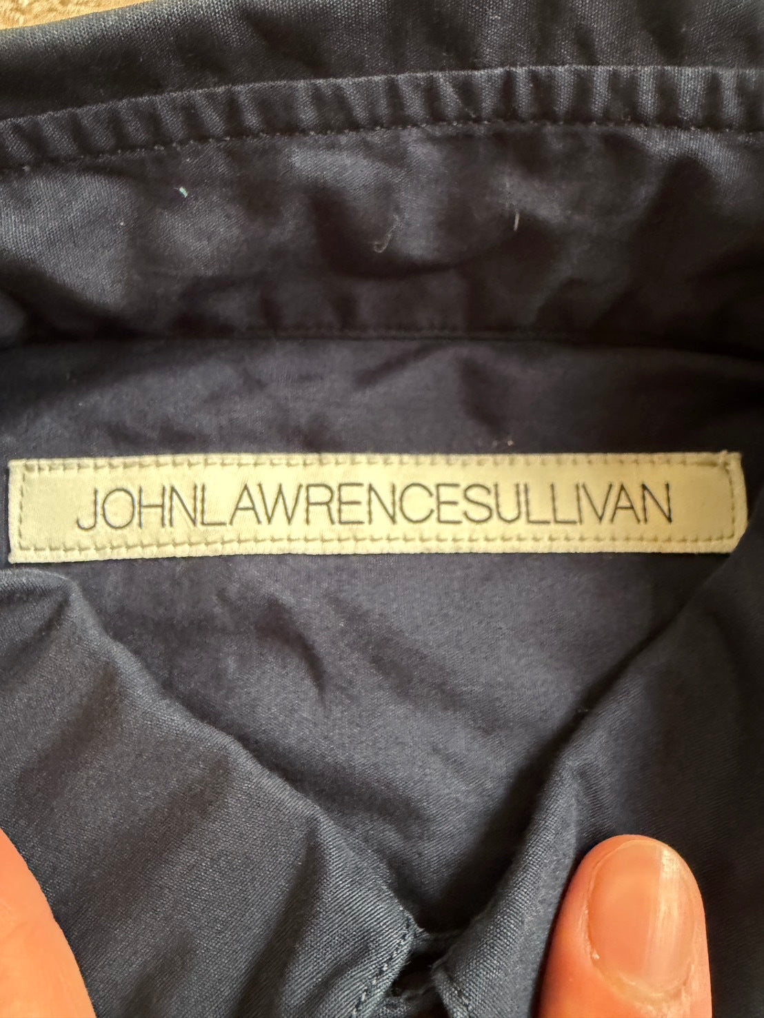 JOHN LAWRENCE SULLIVAN Cotton Fly Front Shirt Sleek Size S