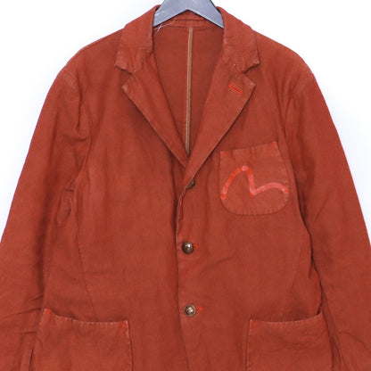 YAMANE EVISU Seagull Print Blazer Red Size 40
