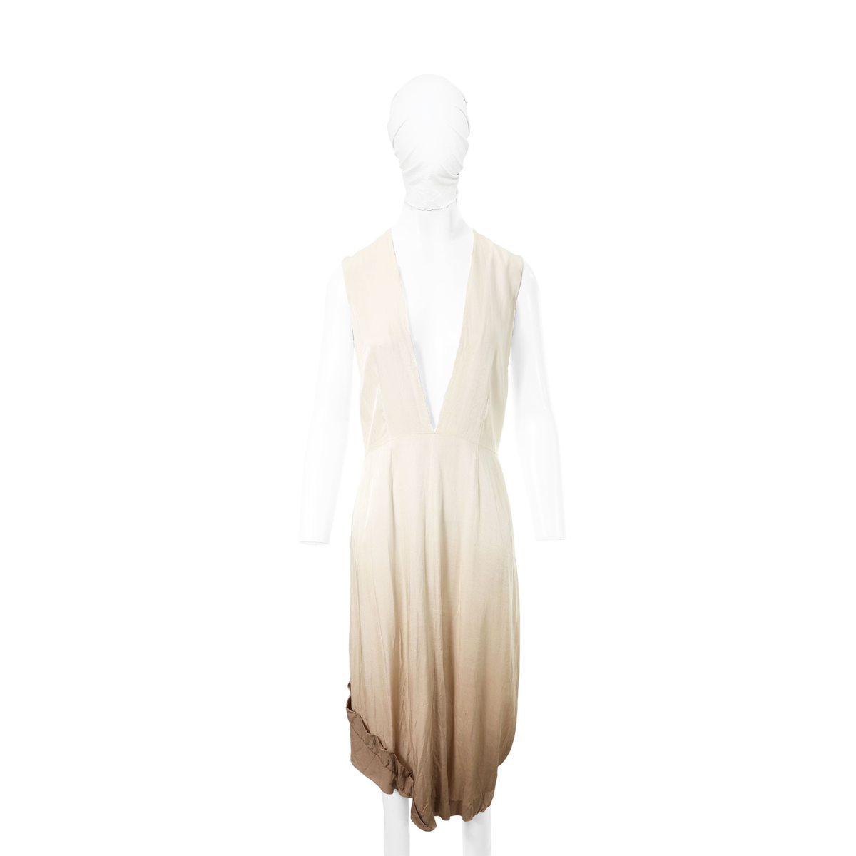 Maison Martin Margiela 2003 S/S Viscose White Beige Dress Size 40