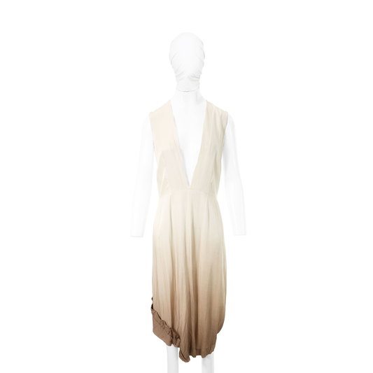Maison Martin Margiela 2003 S/S Viscose White Beige Dress Size 40