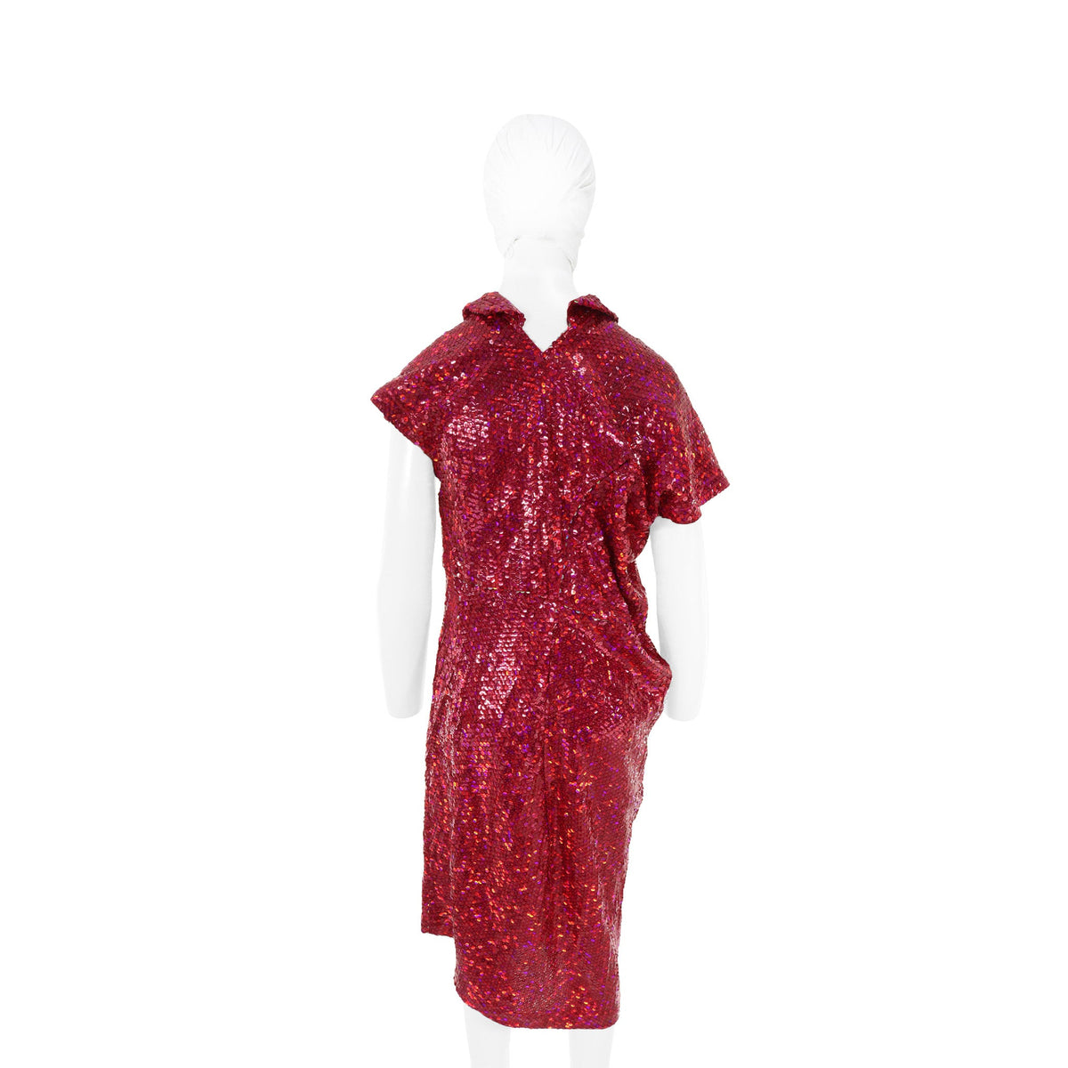 COMME des GARCONS 99AW Polyester Midi Dress Pink Size S