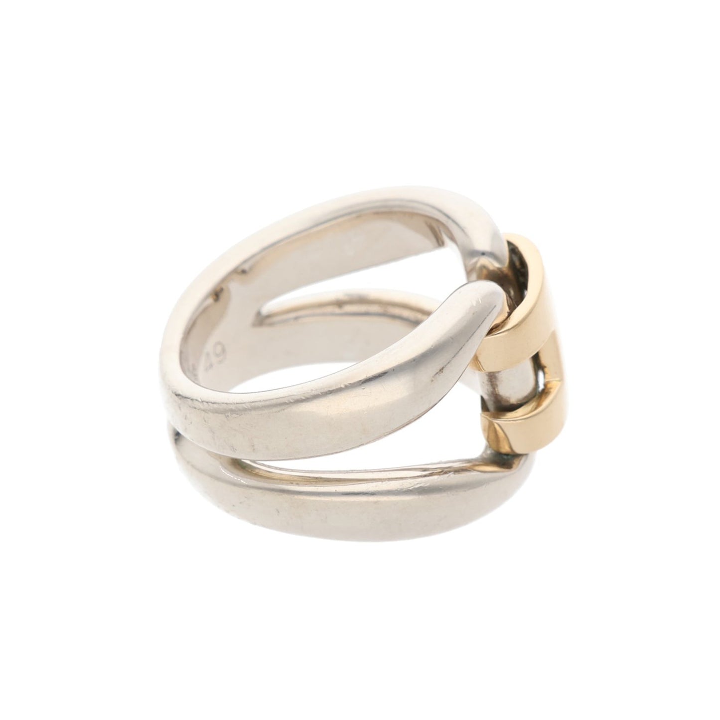 Hermes HERMÈS Silver Gold Ring