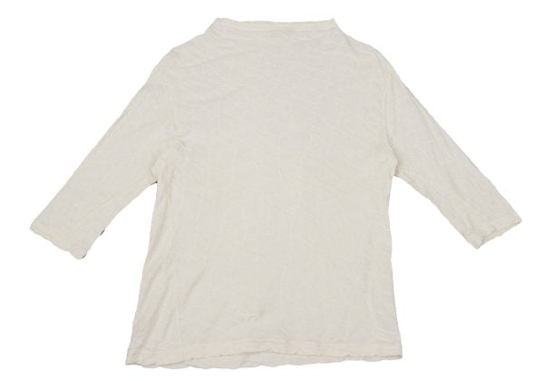 Plantation Cotton Ribbed 3/4 Sleeve Top Ivory Size M