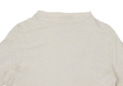 Plantation Cotton Ribbed 3/4 Sleeve Top Ivory Size M