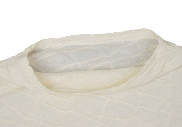 Plantation Cotton Ribbed 3/4 Sleeve Top Ivory Size M