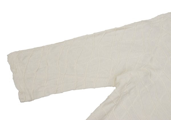 Plantation Cotton Ribbed 3/4 Sleeve Top Ivory Size M