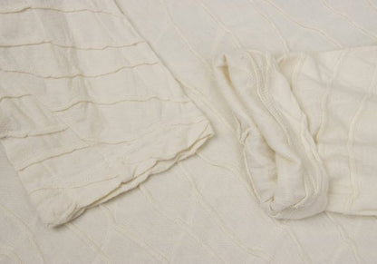 Plantation Cotton Ribbed 3/4 Sleeve Top Ivory Size M