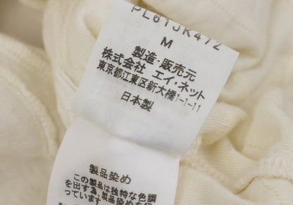 Plantation Cotton Ribbed 3/4 Sleeve Top Ivory Size M
