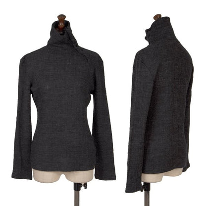 Yohji Yamamoto NOIR Wool Rayon Button Sweater Gray Size 2