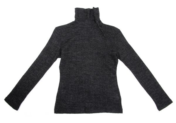 Yohji Yamamoto NOIR Wool Rayon Button Sweater Gray Size 2
