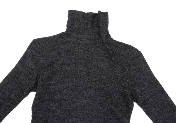 Yohji Yamamoto NOIR Wool Rayon Button Sweater Gray Size 2