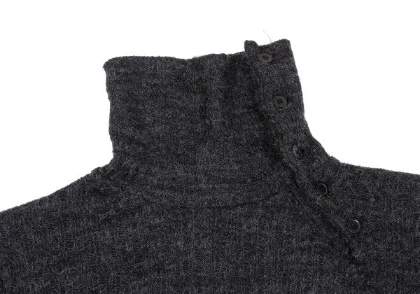 Yohji Yamamoto NOIR Wool Rayon Button Sweater Gray Size 2