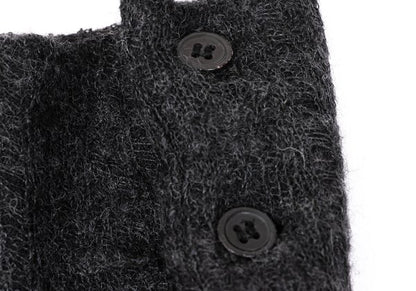 Yohji Yamamoto NOIR Wool Rayon Button Sweater Gray Size 2