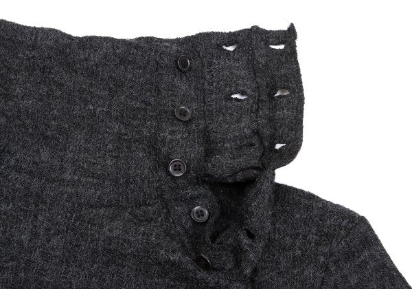 Yohji Yamamoto NOIR Wool Rayon Button Sweater Gray Size 2