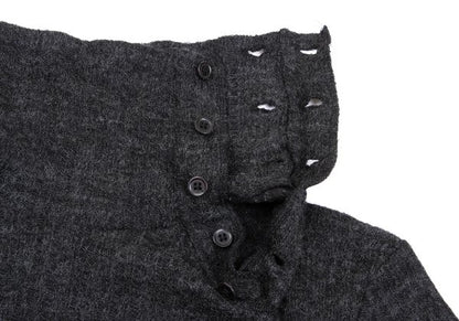 Yohji Yamamoto NOIR Wool Rayon Button Sweater Gray Size 2