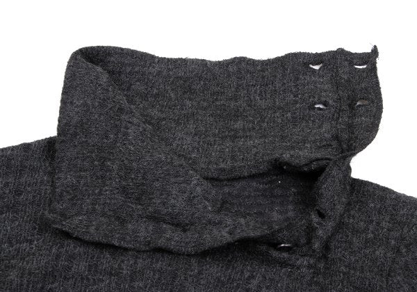 Yohji Yamamoto NOIR Wool Rayon Button Sweater Gray Size 2