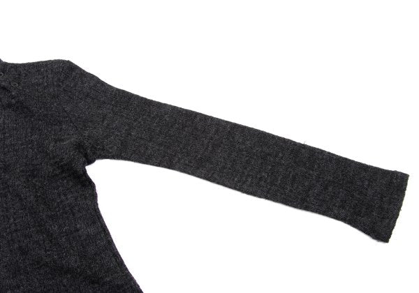 Yohji Yamamoto NOIR Wool Rayon Button Sweater Gray Size 2