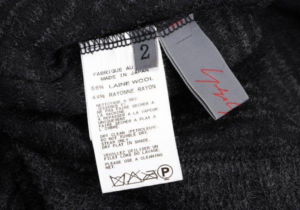 Yohji Yamamoto NOIR Wool Rayon Button Sweater Gray Size 2