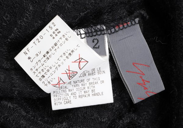 Yohji Yamamoto NOIR Wool Rayon Button Sweater Gray Size 2