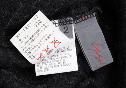 Yohji Yamamoto NOIR Wool Rayon Button Sweater Gray Size 2