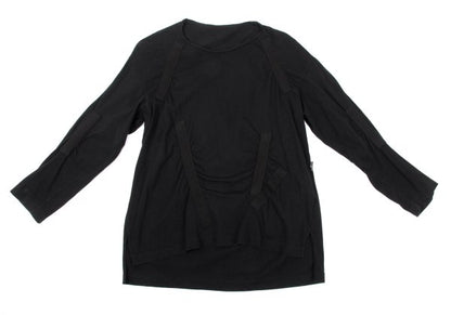 B Yohji Yamamoto Cotton Tape Design Top Black Size 2