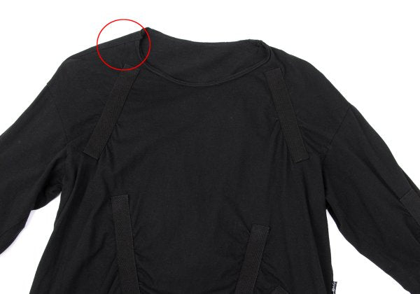 B Yohji Yamamoto Cotton Tape Design Top Black Size 2