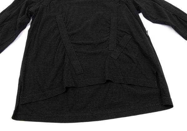 B Yohji Yamamoto Cotton Tape Design Top Black Size 2