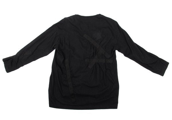 B Yohji Yamamoto Cotton Tape Design Top Black Size 2