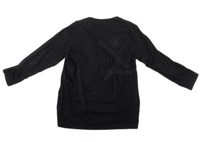 B Yohji Yamamoto Cotton Tape Design Top Black Size 2