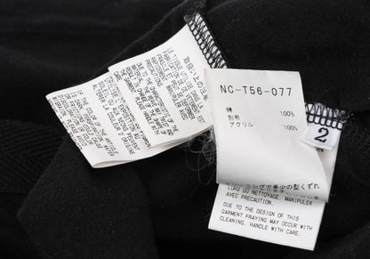 B Yohji Yamamoto Cotton Tape Design Top Black Size 2