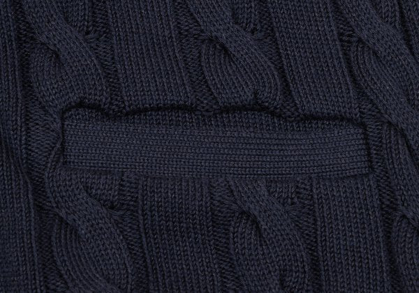 Aquascutum Cashmere Silk Cotton Shawl Cardigan Navy Size L
