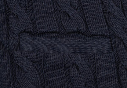 Aquascutum Cashmere Silk Cotton Shawl Cardigan Navy Size L
