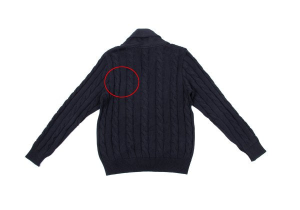 Aquascutum Cashmere Silk Cotton Shawl Cardigan Navy Size L