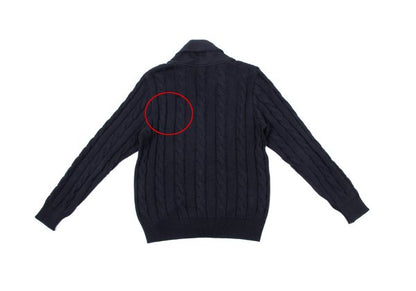 Aquascutum Cashmere Silk Cotton Shawl Cardigan Navy Size L
