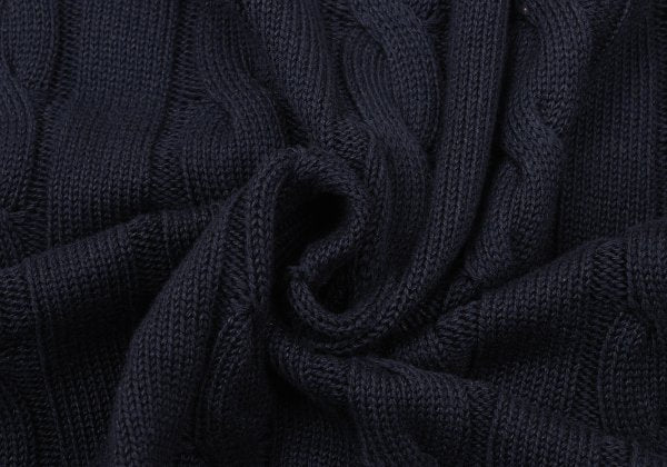 Aquascutum Cashmere Silk Cotton Shawl Cardigan Navy Size L