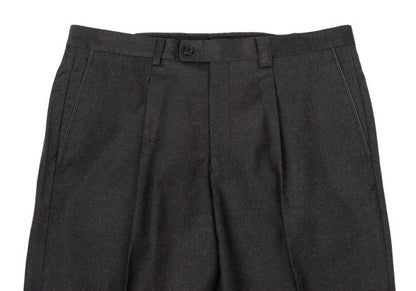 LANVIN collection Wool Tuck Pants Charcoal Brown Size 88