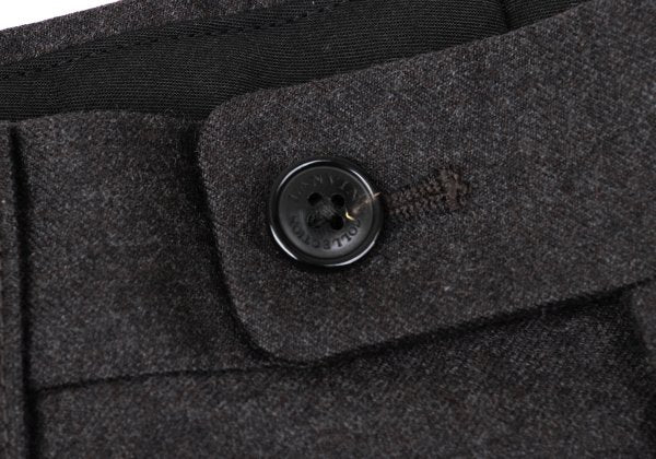 LANVIN collection Wool Tuck Pants Charcoal Brown Size 88