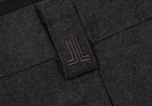 LANVIN collection Wool Tuck Pants Charcoal Brown Size 88