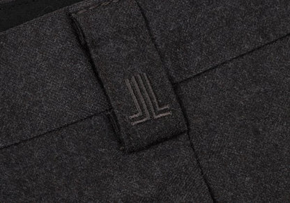 LANVIN collection Wool Tuck Pants Charcoal Brown Size 88